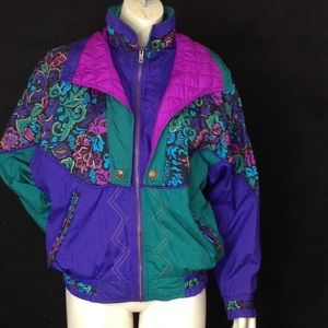 VTG Karin Morgan Zip Up Windbreaker Bombay Jacket